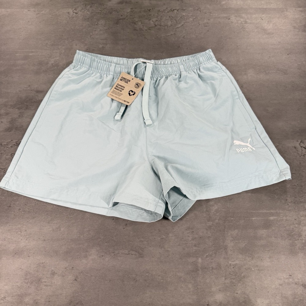 Puma Shorts Women‎ XS Light Baby Blue Lightweight Windbreaker A Line Gym Workout